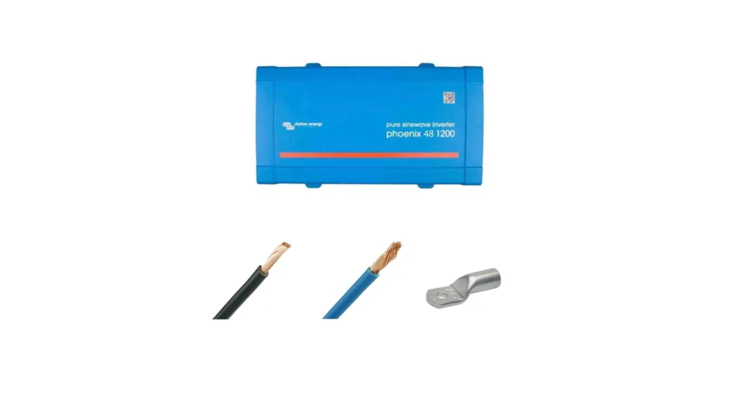 Sessy 2.0 backup pakket met Victron Phoenix 48/1200 omvormer, 10 mm² kabels en kabelschoenen